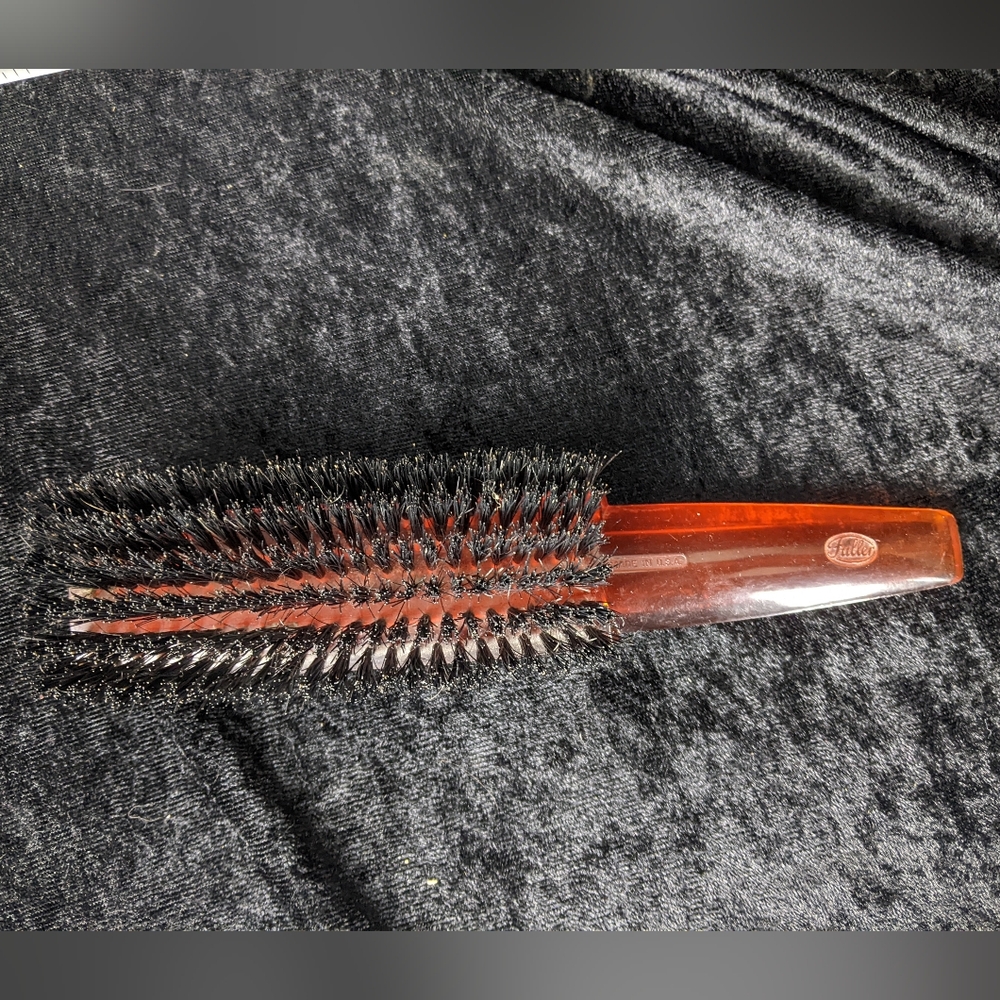 1960's Fuller Brush Co. Vintage Amber Lucite Boar Bristle brush